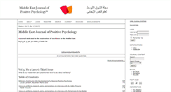 Desktop Screenshot of middleeastjournalofpositivepsychology.org