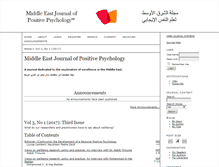 Tablet Screenshot of middleeastjournalofpositivepsychology.org
